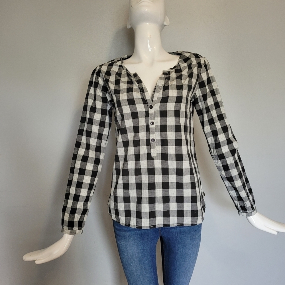 Maison Scotch Buffalo Plaid Blouse, VGUC, Size S